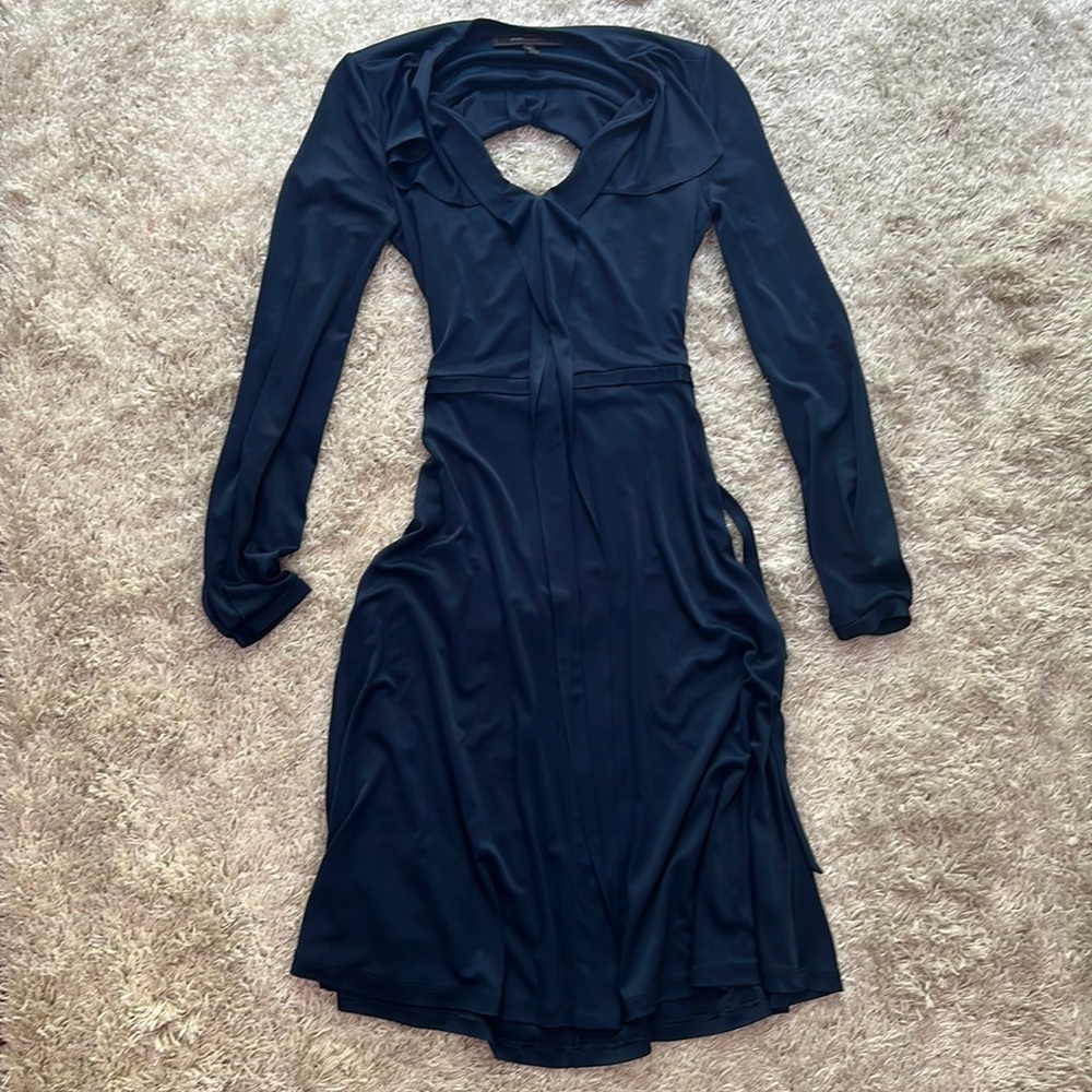Navy BCBGmaxazria long sleeve navy dress